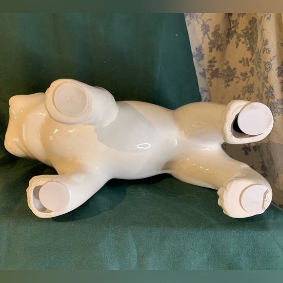 Large 13" White Ceramic French Bulldog Statue - Picture 7 of 8